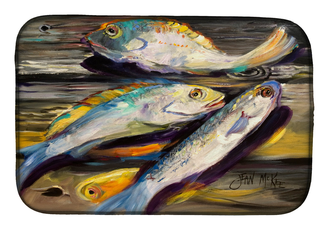 14 in x 21 in Fish on the Dock Dish Drying Mat