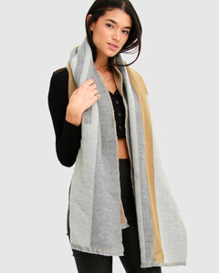 Sun Peaks Stripe Scarf - Grey