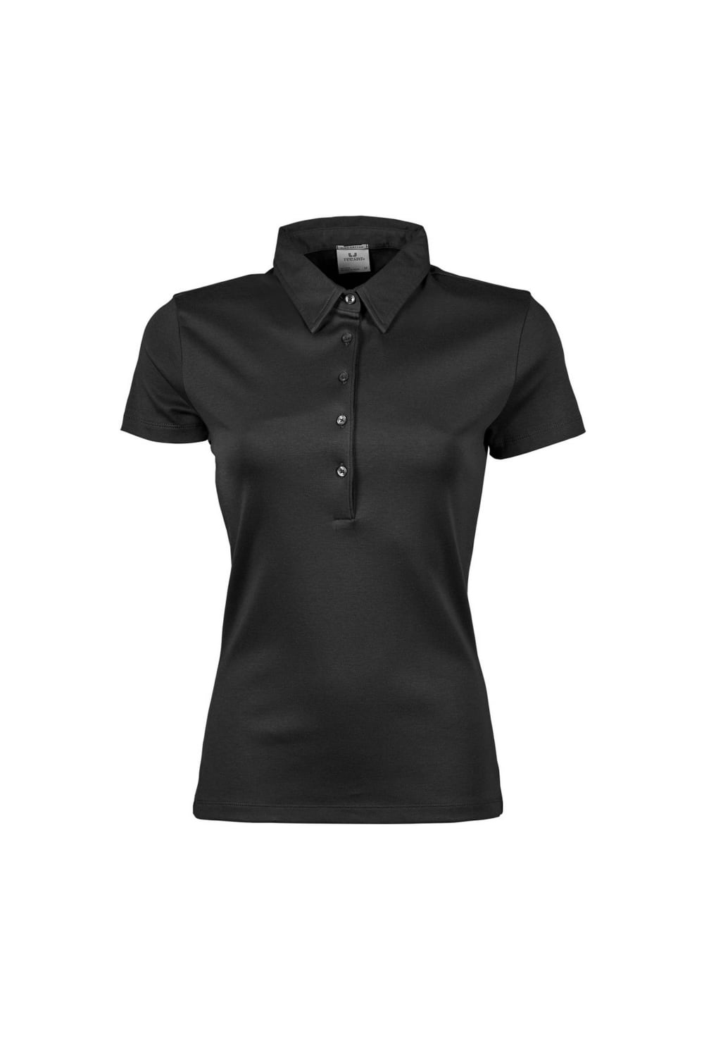 Tee Jays Womens/Ladies Pima Short Sleeve Cotton Polo Shirt (Black)