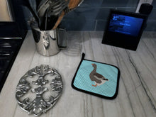 Load image into Gallery viewer, Toulouse Goose Blue Check Pair of Pot Holders