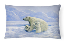 Load image into Gallery viewer, 12 in x 16 in  Outdoor Throw Pillow Polar Bears by Daphne Baxter Canvas Fabric Decorative Pillow