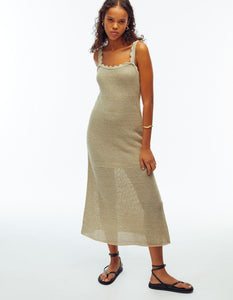 Bianca Knit Slip Dress - Gold