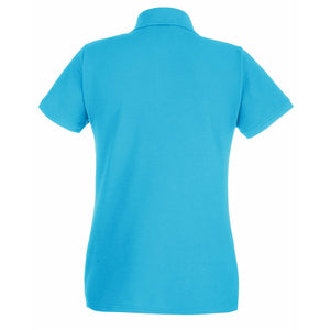 Womens/Ladies Fitted Short Sleeve Casual Polo Shirt (Cyan)