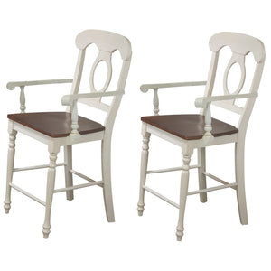 Andrews Bravo 42.5" High Back 24" Bar Stool With Solid Wood Seat (Set Of 2)