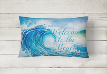 Load image into Gallery viewer, 12 in x 16 in  Outdoor Throw Pillow Wave Welcome Canvas Fabric Decorative Pillow