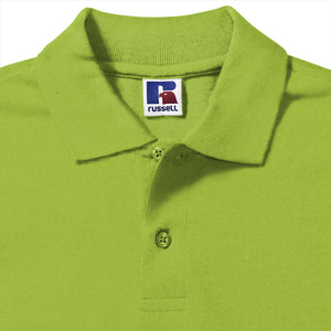Russell Mens 100% Cotton Short Sleeve Polo Shirt (Lime)