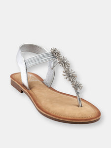 Carlie Silver Flat Sandals