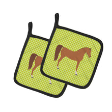 Load image into Gallery viewer, Arabian Horse Green Pair of Pot Holders