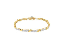 Load image into Gallery viewer, 10K Yellow Gold Diamond Link Bracelet
