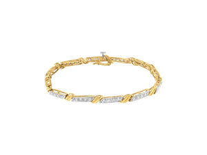 10K Yellow Gold Diamond Link Bracelet