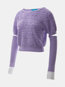Tuck Stitch Pullover With Detachable Sleeves