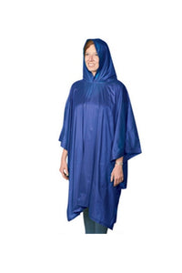 Hooded Plastic Reusable Poncho (Navy)