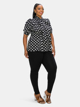 Load image into Gallery viewer, Minnie Polka Dot Tie Neck Blouse
