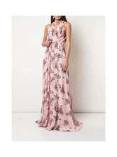 Load image into Gallery viewer, Halter Printed Lurex Chiffon Gown