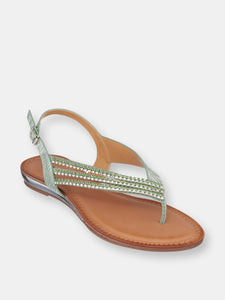 Mabel Green Flat Sandals