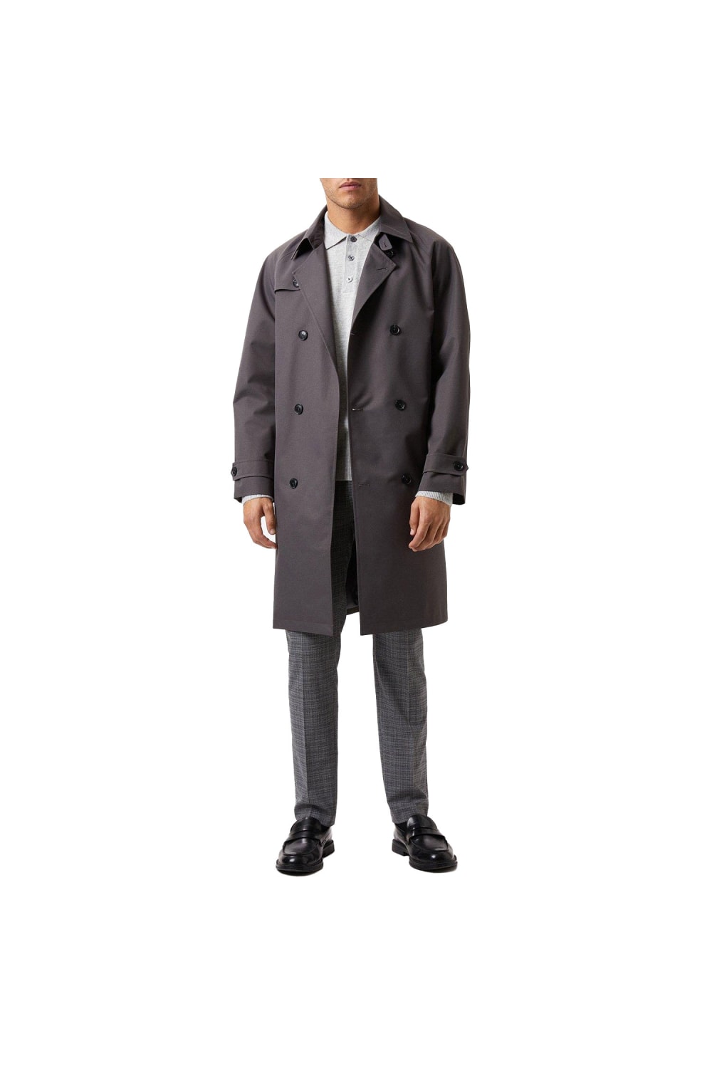 Mens Twill Double-Breasted Trench Coat