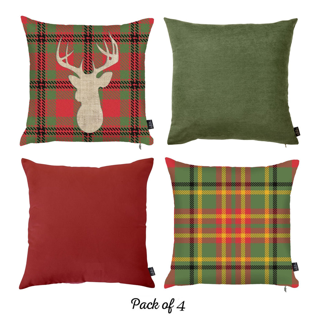Christmas Themed Decorative Throw Pillow Set Of 4 Square 18