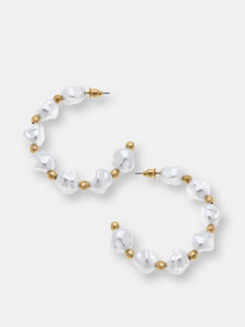 Athena Baroque Pearl & Ball Bead Hoop Earrings