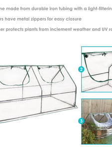 Outdoor Portable Mini Cloche Greenhouse with Zippered Doors