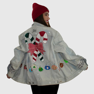 Christmas Hand Painted Denim Jacket