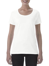 Load image into Gallery viewer, Gildan Womens/Ladies Short Sleeve Deep Scoop Neck T-Shirt (White)
