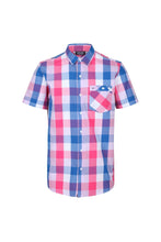 Load image into Gallery viewer, Mens Ramiel Checked Short-Sleeved Shirt - Bright Pink Check
