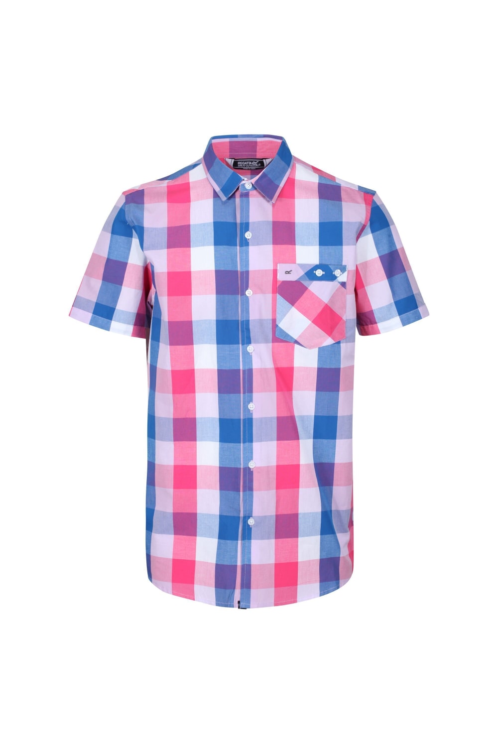 Mens Ramiel Checked Short-Sleeved Shirt - Bright Pink Check