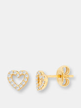 Load image into Gallery viewer, Pave Diamond Heart Earrings