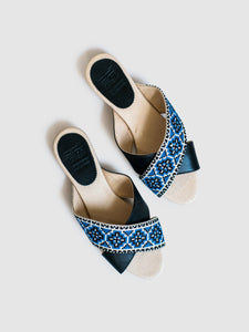 The Blue Tatreez Cross Sandal