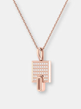 Load image into Gallery viewer, Sidewalk Square Diamond Pendant in 14K Rose Gold Vermeil on Sterling Silver