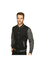 Load image into Gallery viewer, Casual Classic Mens Varsity Jacket (Black/Charcoal)