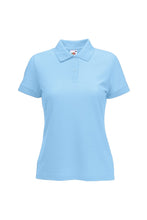 Load image into Gallery viewer, Fruit Of The Loom Womens Lady-Fit 65/35 Short Sleeve Polo Shirt (Sky Blue)
