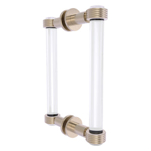 Clearview Collection Back to Back Shower Door Pull With Grooved Accents