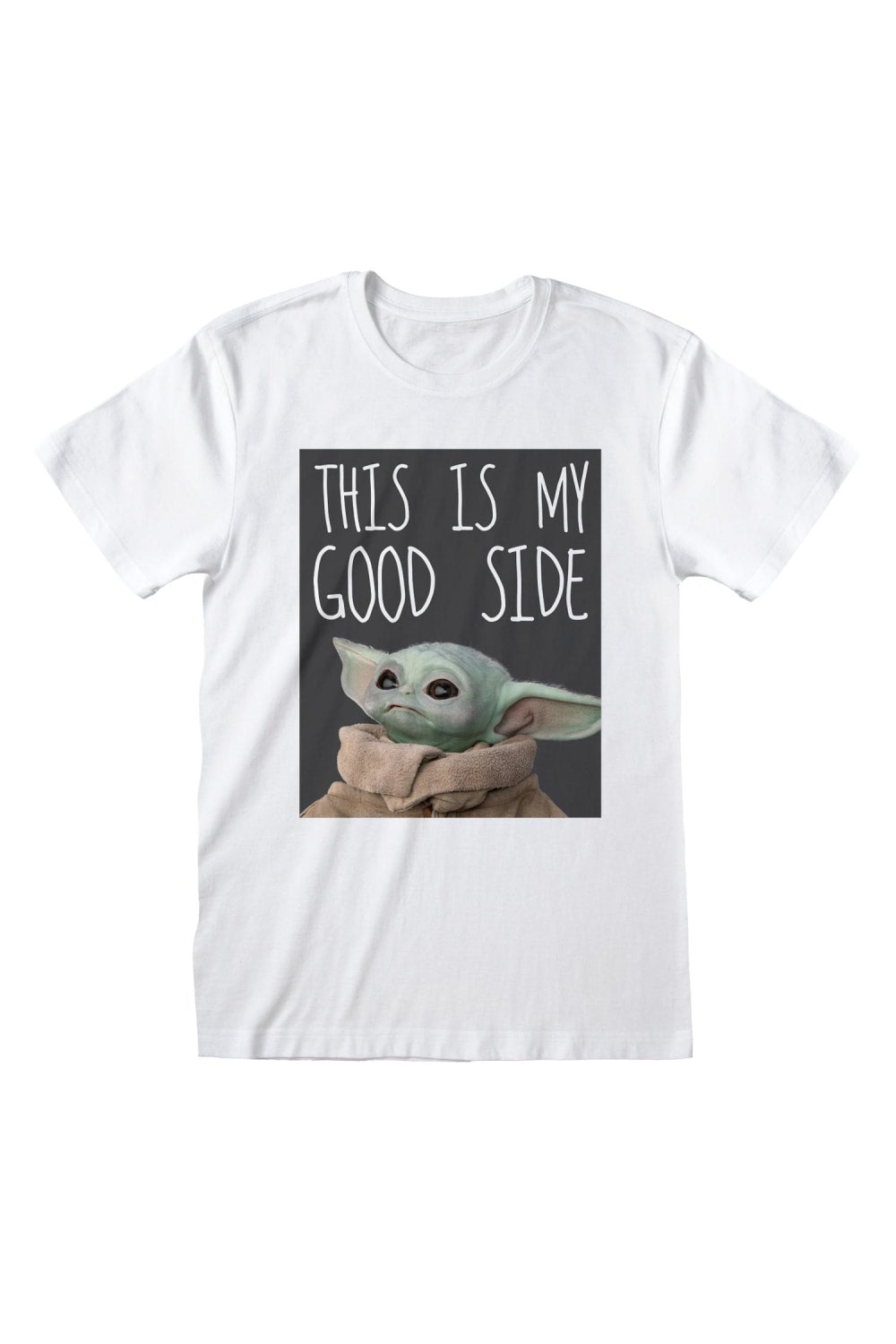 Star Wars: The Mandalorian Womens/Ladies My Good Side The Child Boyfriend T-Shirt (White)