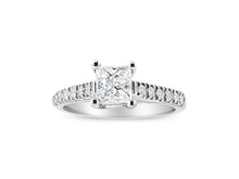 Load image into Gallery viewer, 14K White Gold 1 1/5 Cttw 4-Prong Set Princess Diamond Classic Engagement Ring (I1-I2 Color, H-I Clarity) Ring