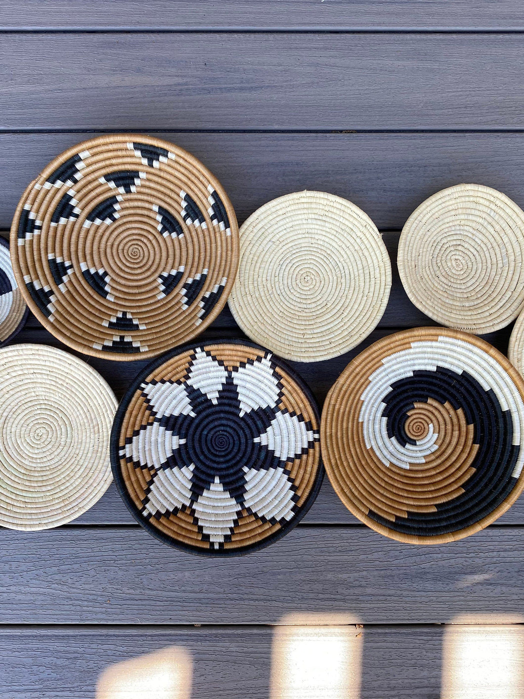 Moon’s Unique Set of 9 African Baskets 7.5