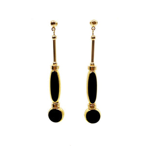 Black & Gold Art Deco Earrings