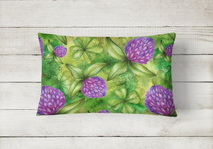12 in x 16 in  Outdoor Throw Pillow Shamrocks in Bloom Canvas Fabric Decorative Pillow