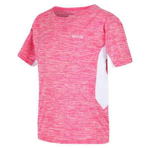 Regatta Childrens/Kids Takson III Marl T-Shirt (White/Duchess Pink Marl)