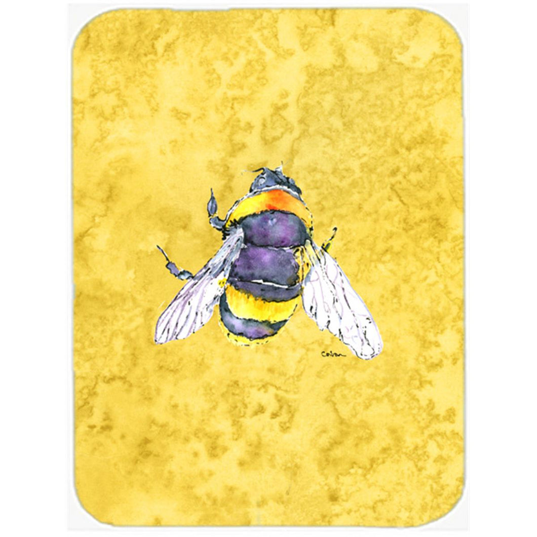 8852LCB Bee On Yellow Glass Cutting Board - Large