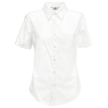 Load image into Gallery viewer, Fruit Of The Loom Ladies Lady-Fit Short Sleeve Poplin Shirt (White)