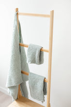 Load image into Gallery viewer, Linen waffle towel set in Sage Green