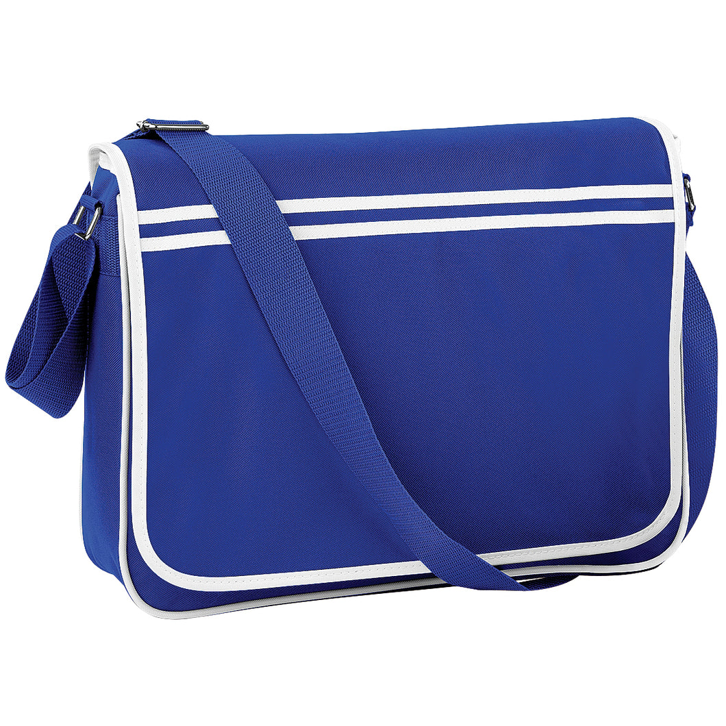 Bagbase Retro Adjustable Messenger Bag (12 Liters) (Pack of 2) (Bright Royal/White) (One Size)