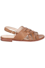 Load image into Gallery viewer, Womens/Ladies Riley Buckle Leather Strap Sandal (Tan)