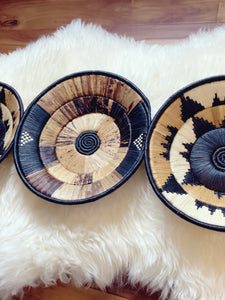 Moon’s Set of 3 African Baskets 12” Wall Baskets Set