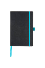 Load image into Gallery viewer, JournalBooks Frapp Fabric Notebook (Solid Black,Blue) (8.3 x 5.1 x 0.7 inches)