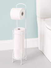 Load image into Gallery viewer, Free-Standing Vinyl Coated Steel Dispensing Toilet Paper Holder, White