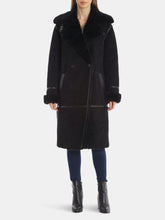 Load image into Gallery viewer, Double-Breasted Faux Shearling Coat