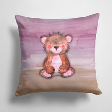 Load image into Gallery viewer, 14 in x 14 in Outdoor Throw PillowBear Cub Watercolor Fabric Decorative Pillow