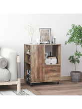 Load image into Gallery viewer, Mobile Wood Office Storage Cabinet With Drawers And Shelves For Home Office